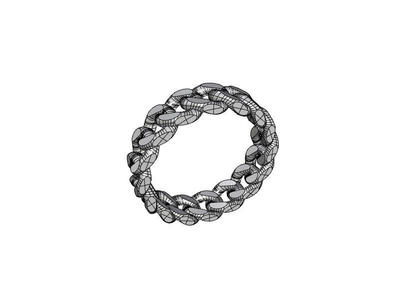 cuban chain ring 3D print model_7