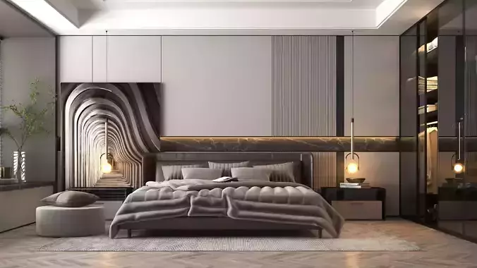 Modern Bedroom-08 3D model