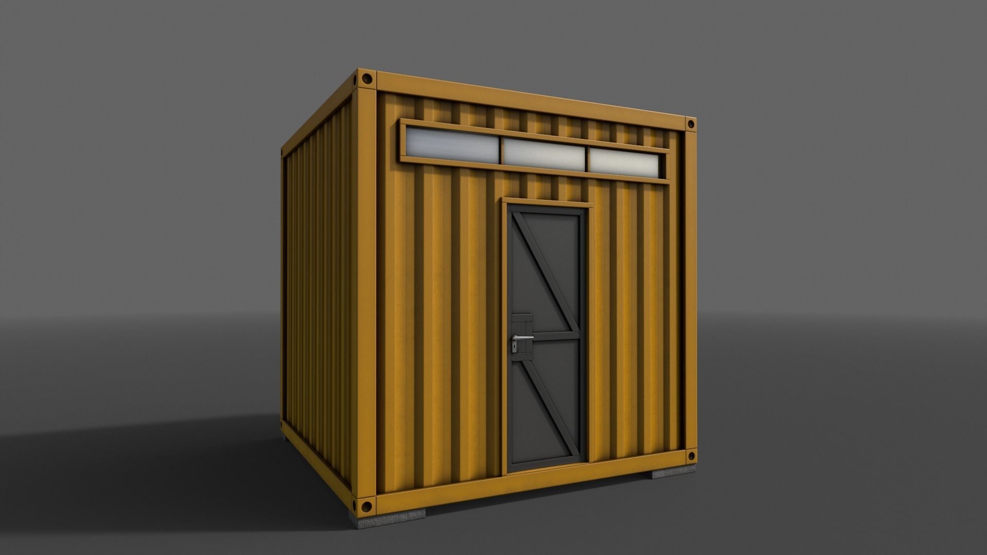 PBR Container House AA V2 Low-poly 3D model_2