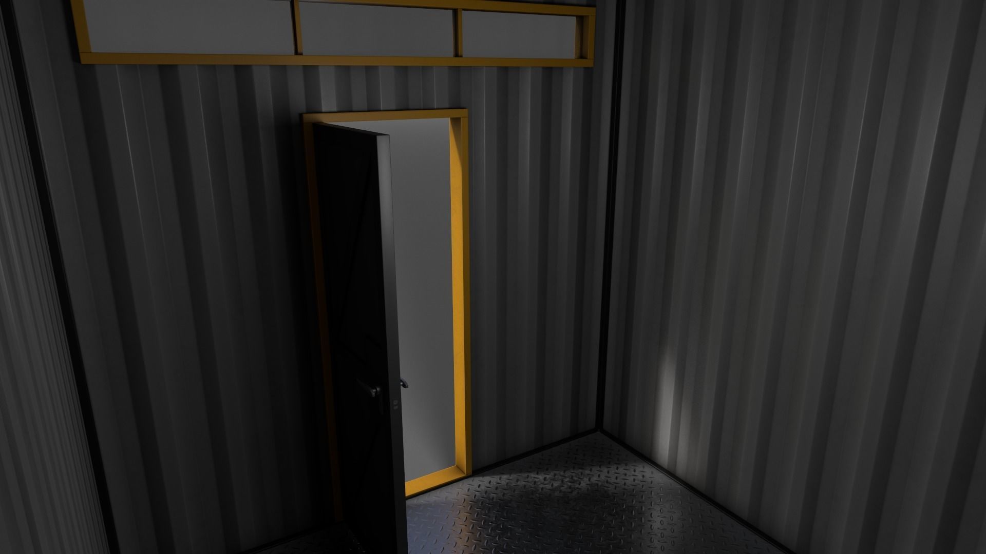 PBR Container House AA V2 Low-poly 3D model_7