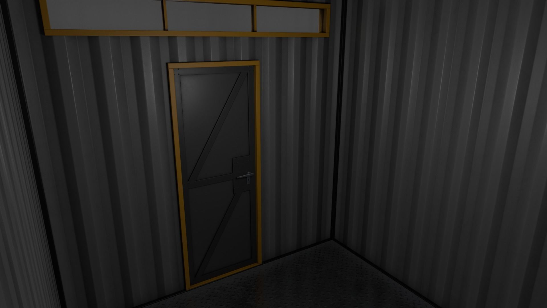 PBR Container House AA V2 Low-poly 3D model_6