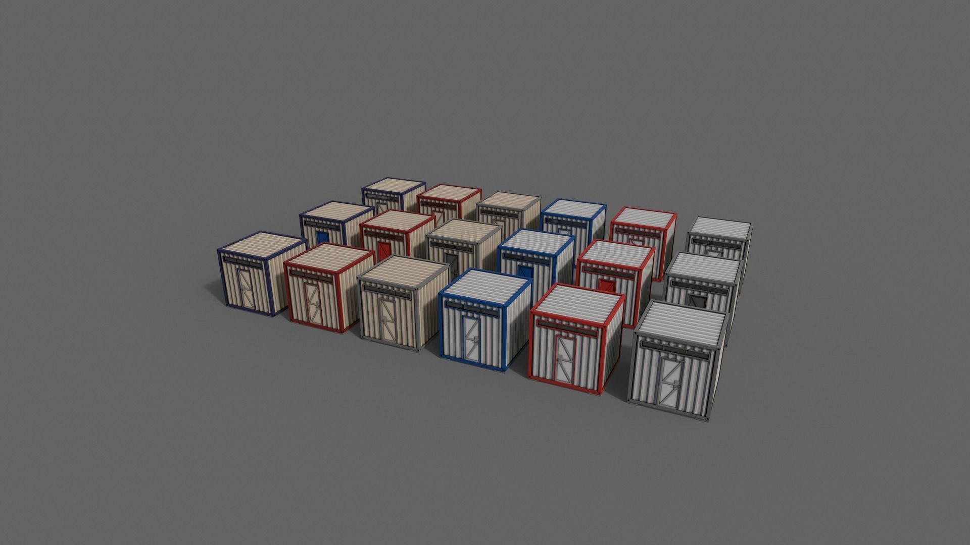 PBR Container House AA V2 Low-poly 3D model_9
