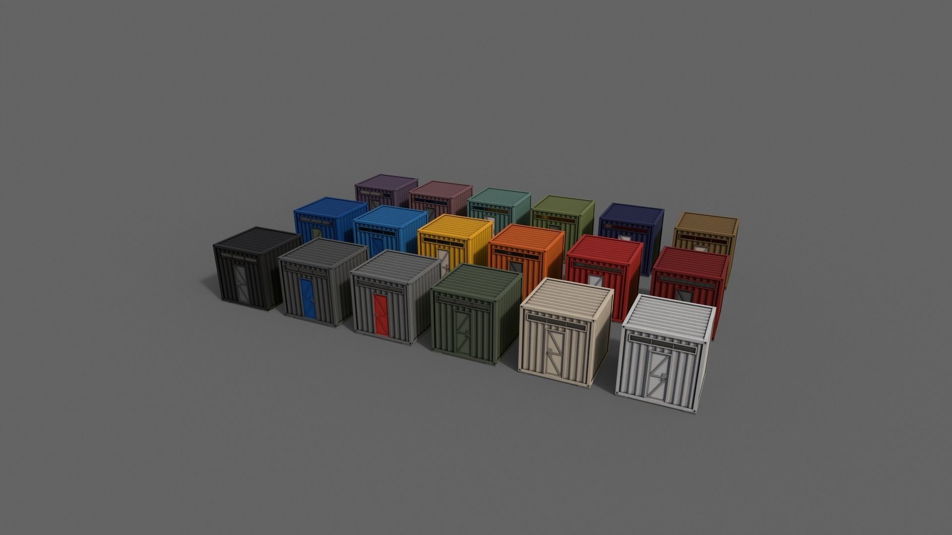 PBR Container House AA V2 Low-poly 3D model_10