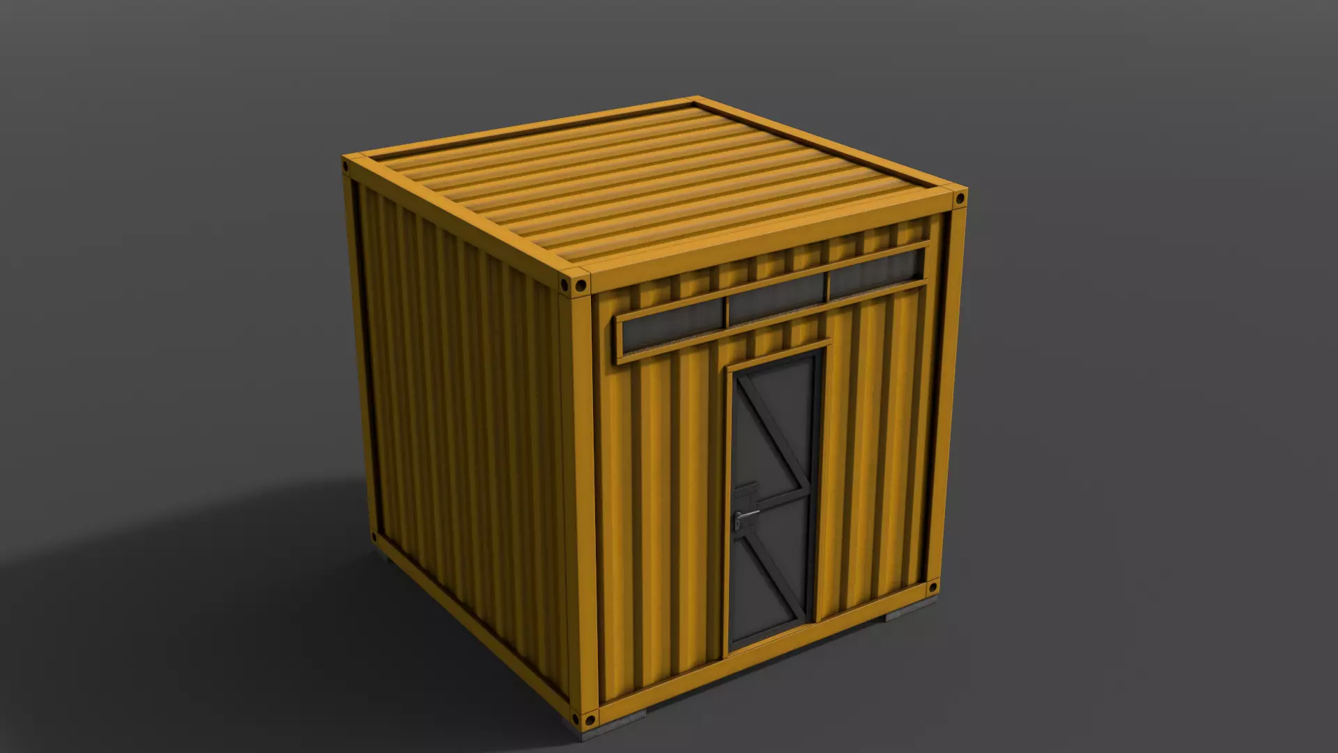PBR Container House AA V2 Low-poly 3D model_0