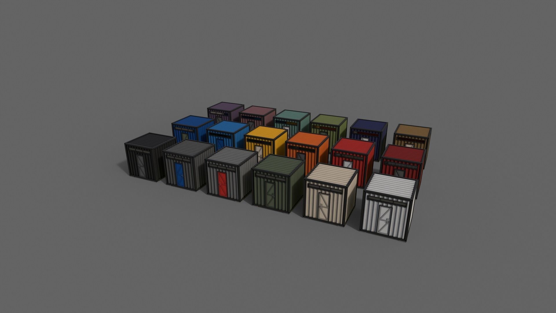 PBR Container House AA V2 Low-poly 3D model_12