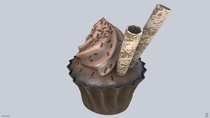 Cupcake Low-poly 3D model 5