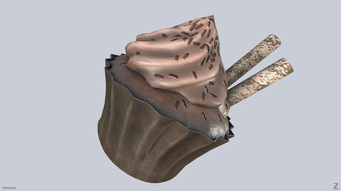 Cupcake Low-poly 3D model 7
