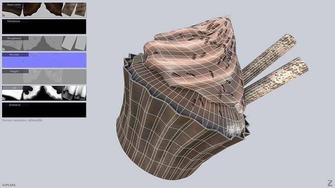 Cupcake Low-poly 3D model 2