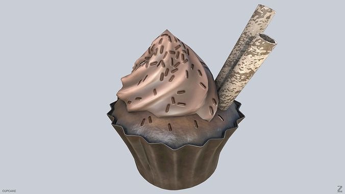 Cupcake Low-poly 3D model 4