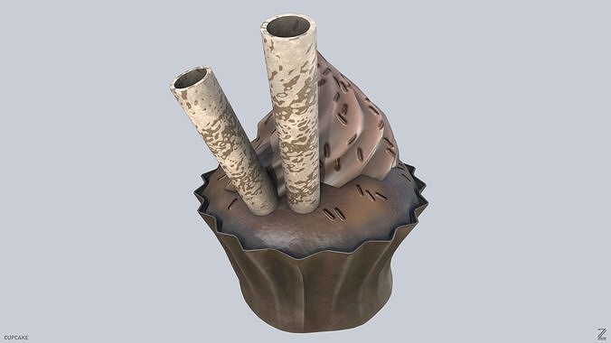 Cupcake Low-poly 3D model 6