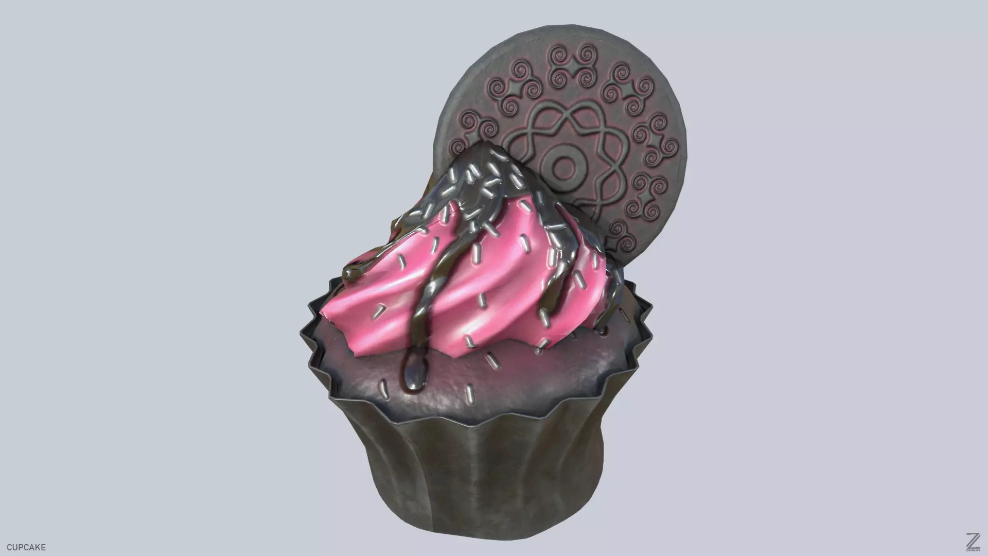 Cupcake Low-poly 3D model