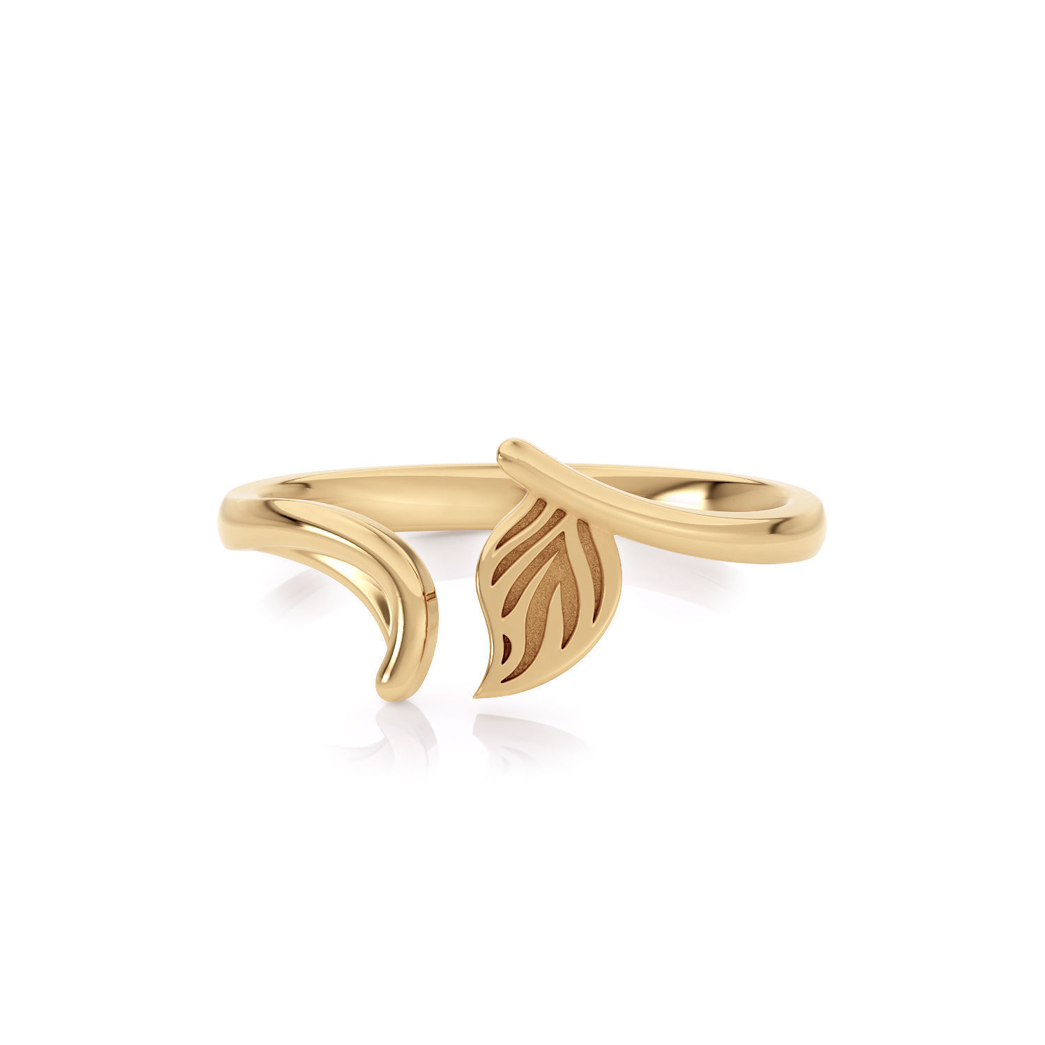 Leaf ring R 0338 printable 3d model 3D print model_10