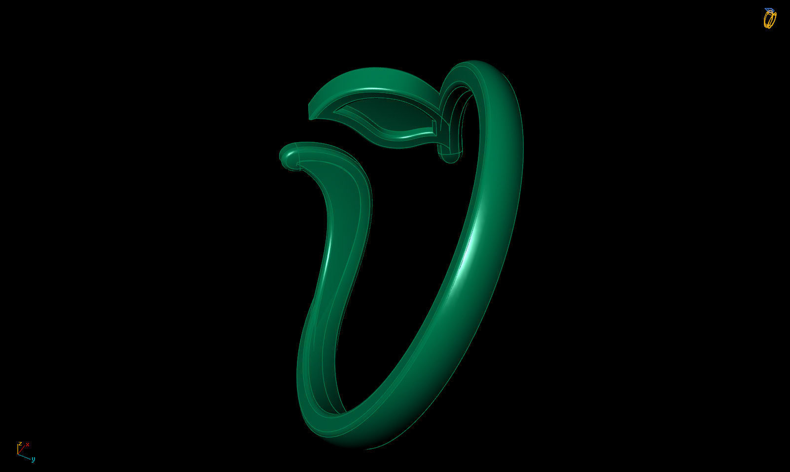 Leaf ring R 0338 printable 3d model 3D print model_18