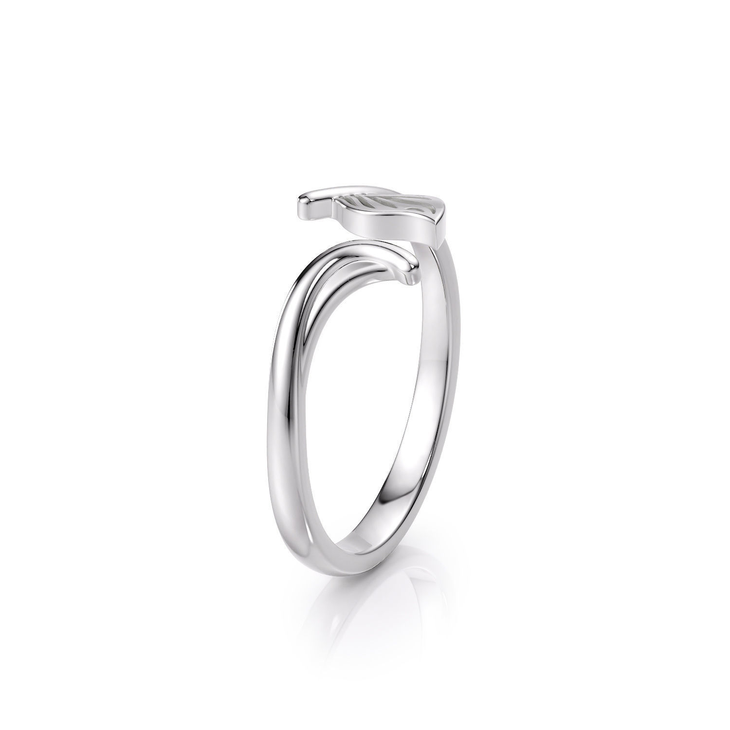 Leaf ring R 0338 printable 3d model 3D print model_7