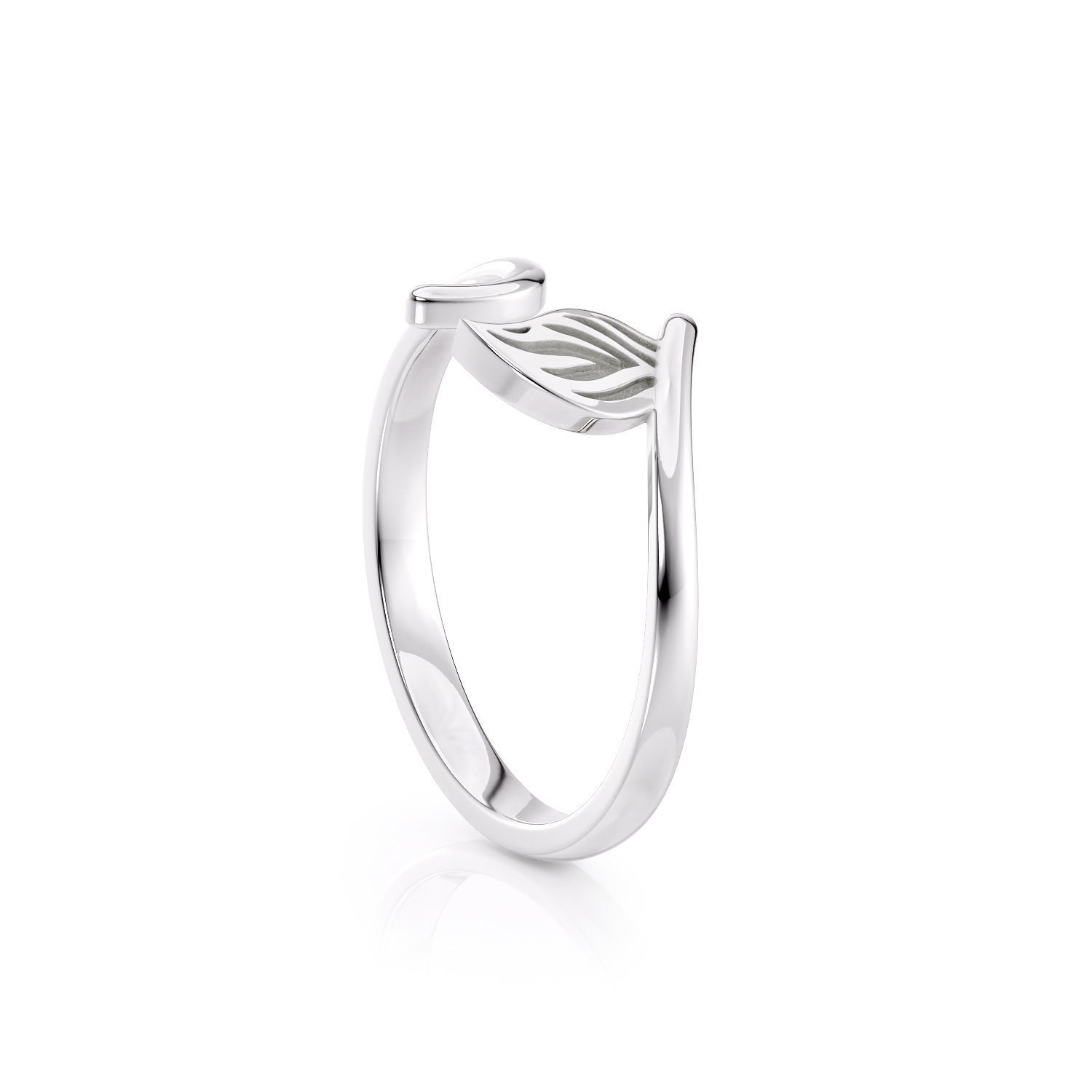 Leaf ring R 0338 printable 3d model 3D print model_9