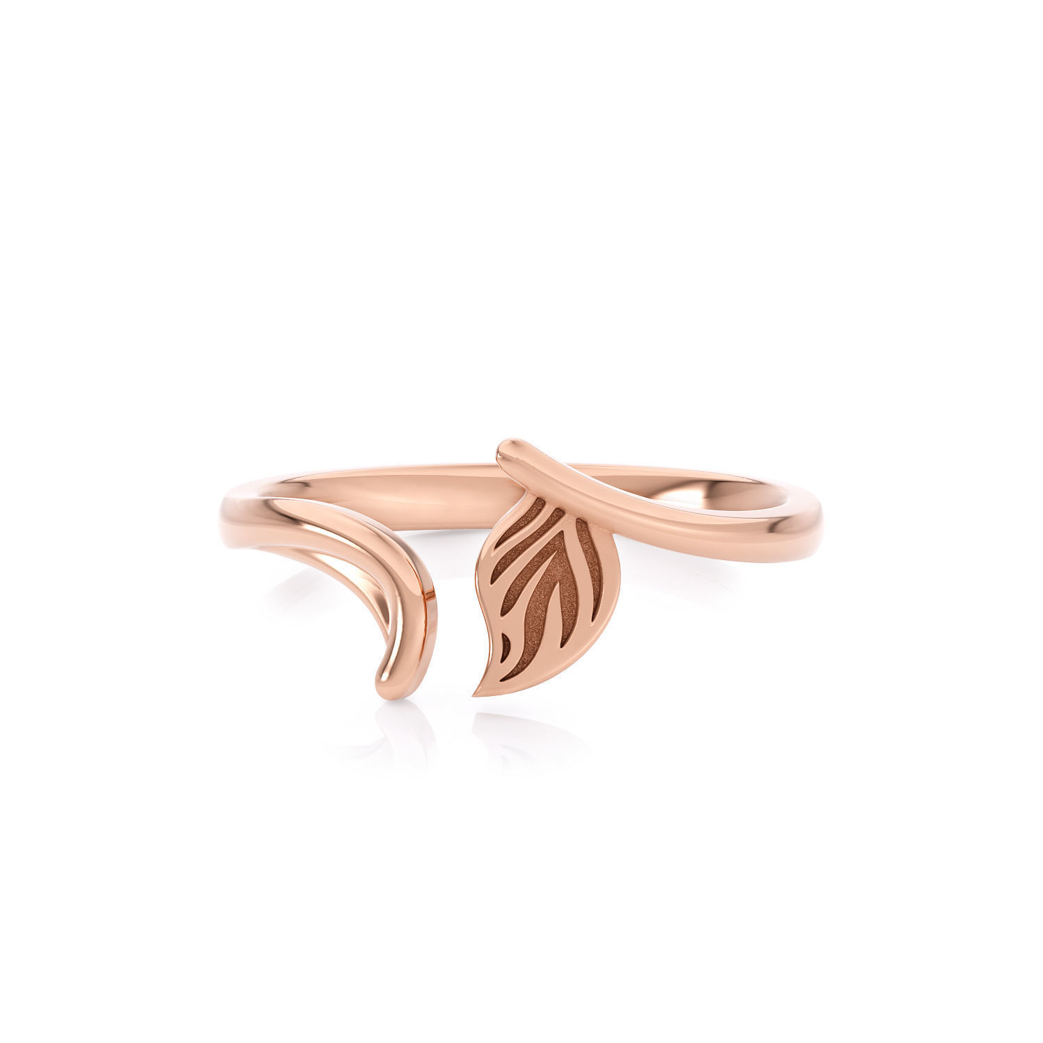 Leaf ring R 0338 printable 3d model 3D print model_2