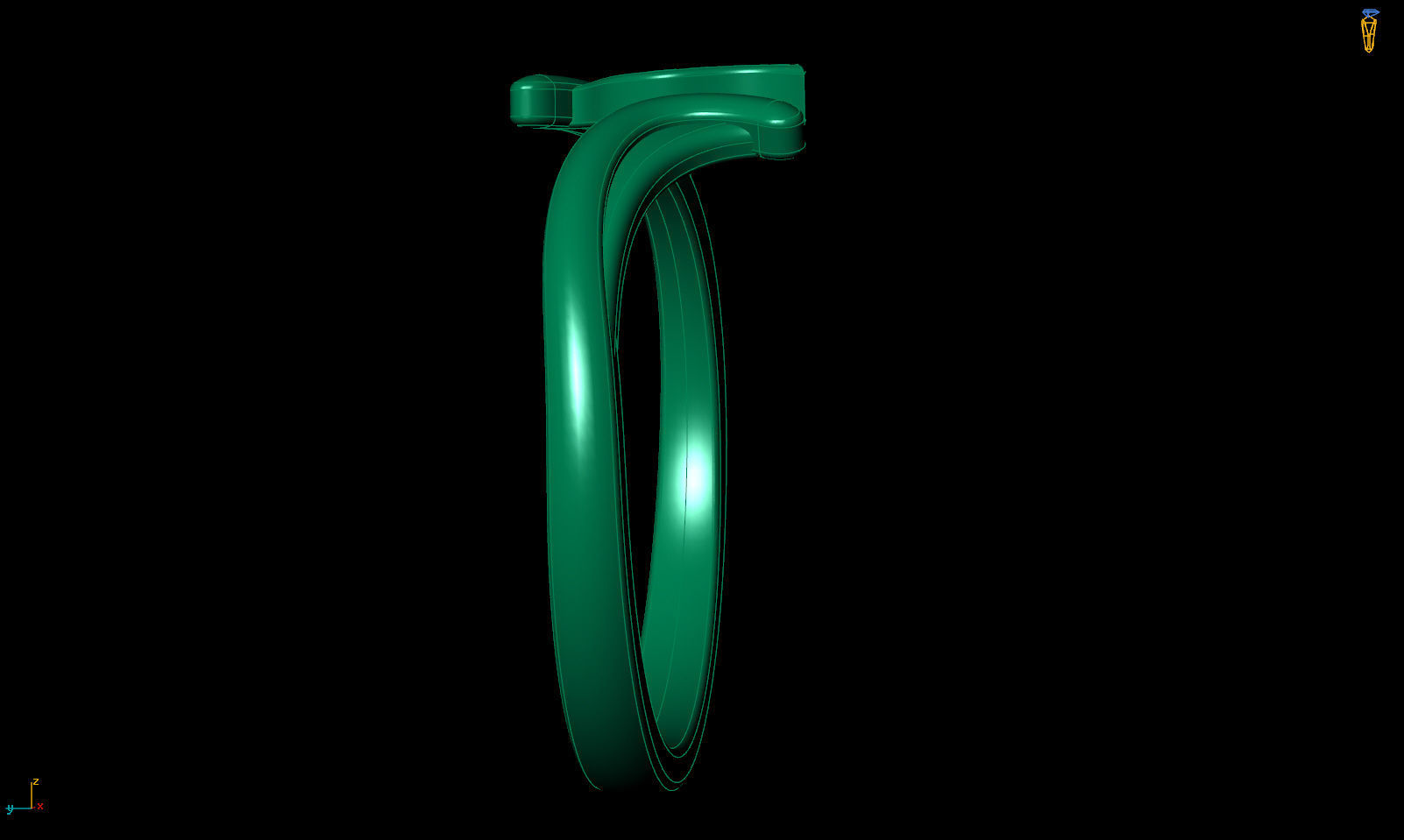 Leaf ring R 0338 printable 3d model 3D print model_20