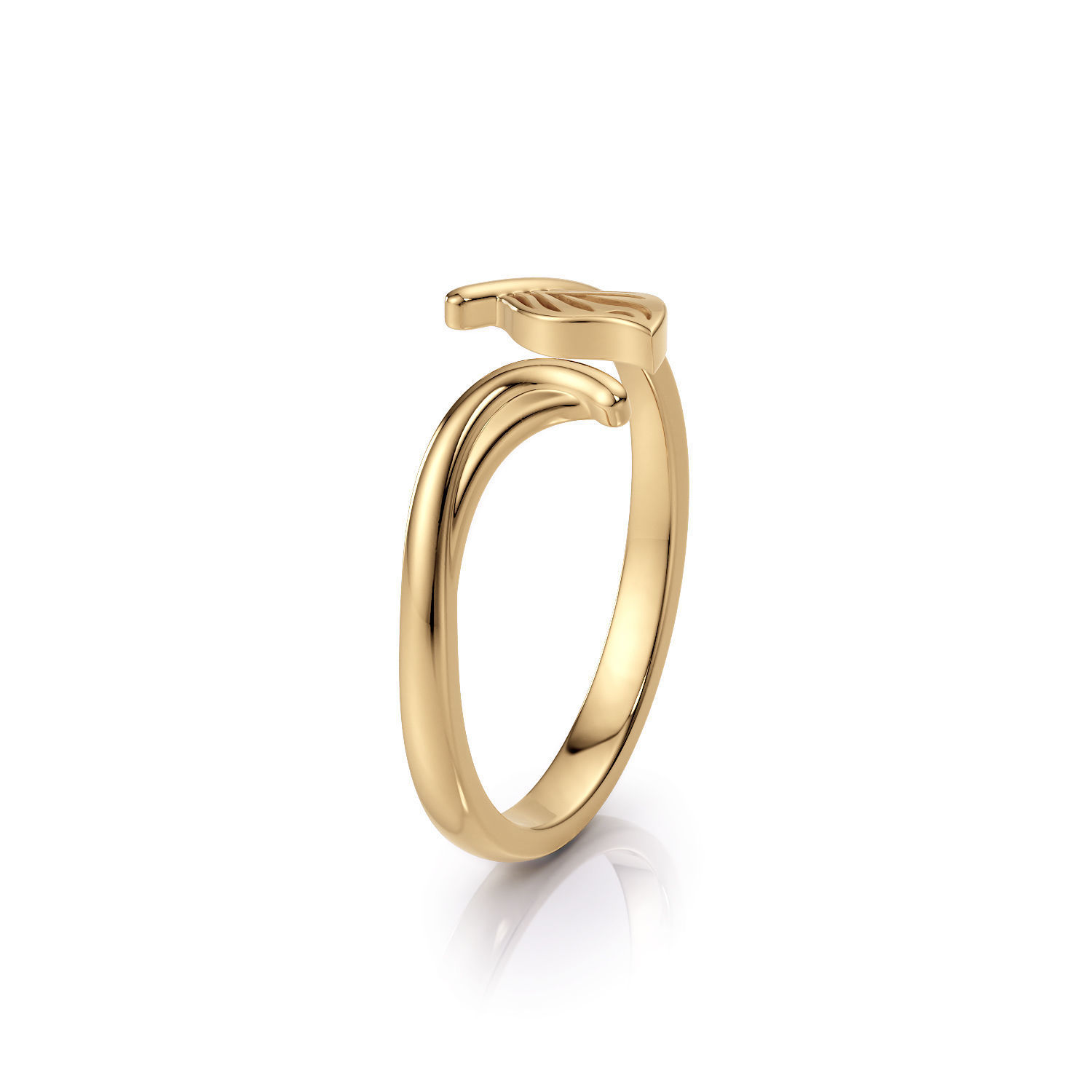 Leaf ring R 0338 printable 3d model 3D print model_11