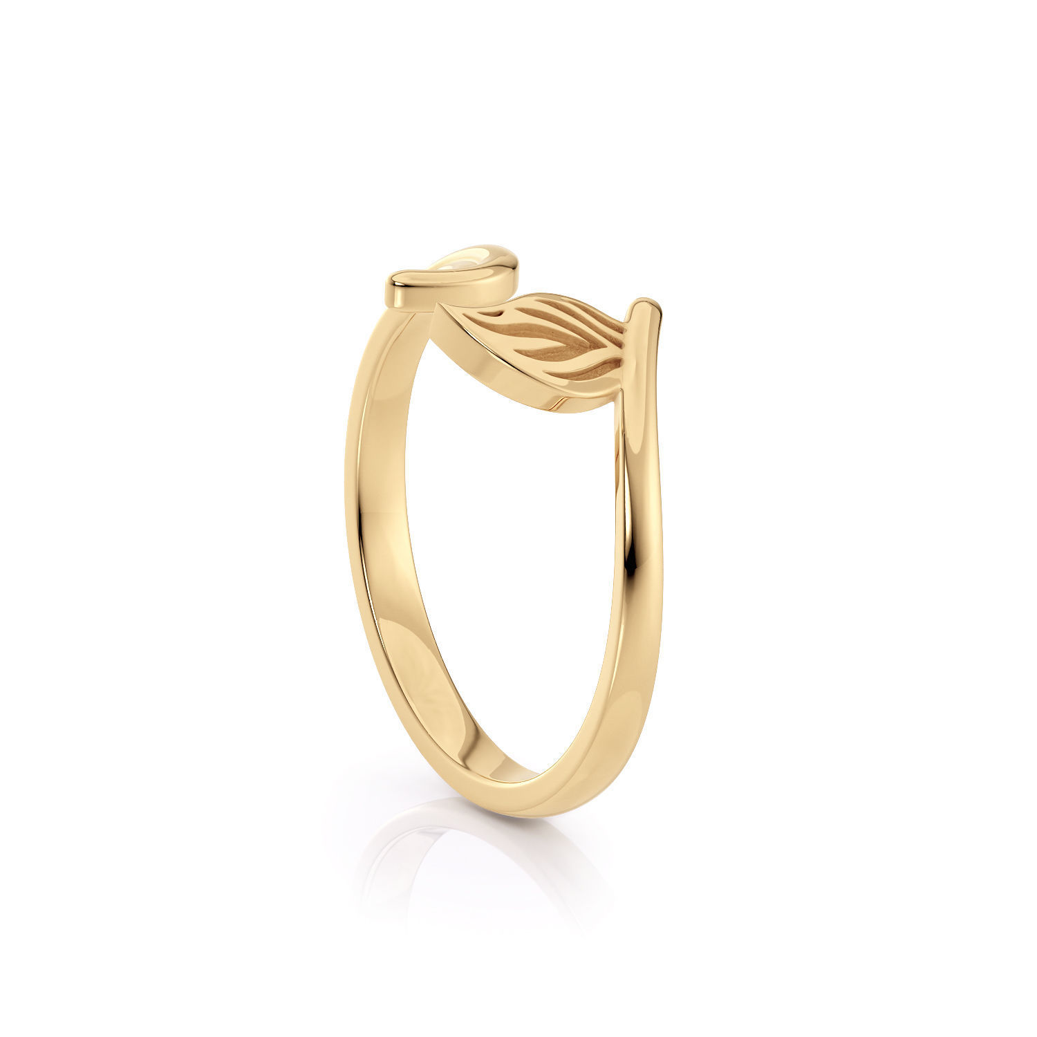 Leaf ring R 0338 printable 3d model 3D print model_13