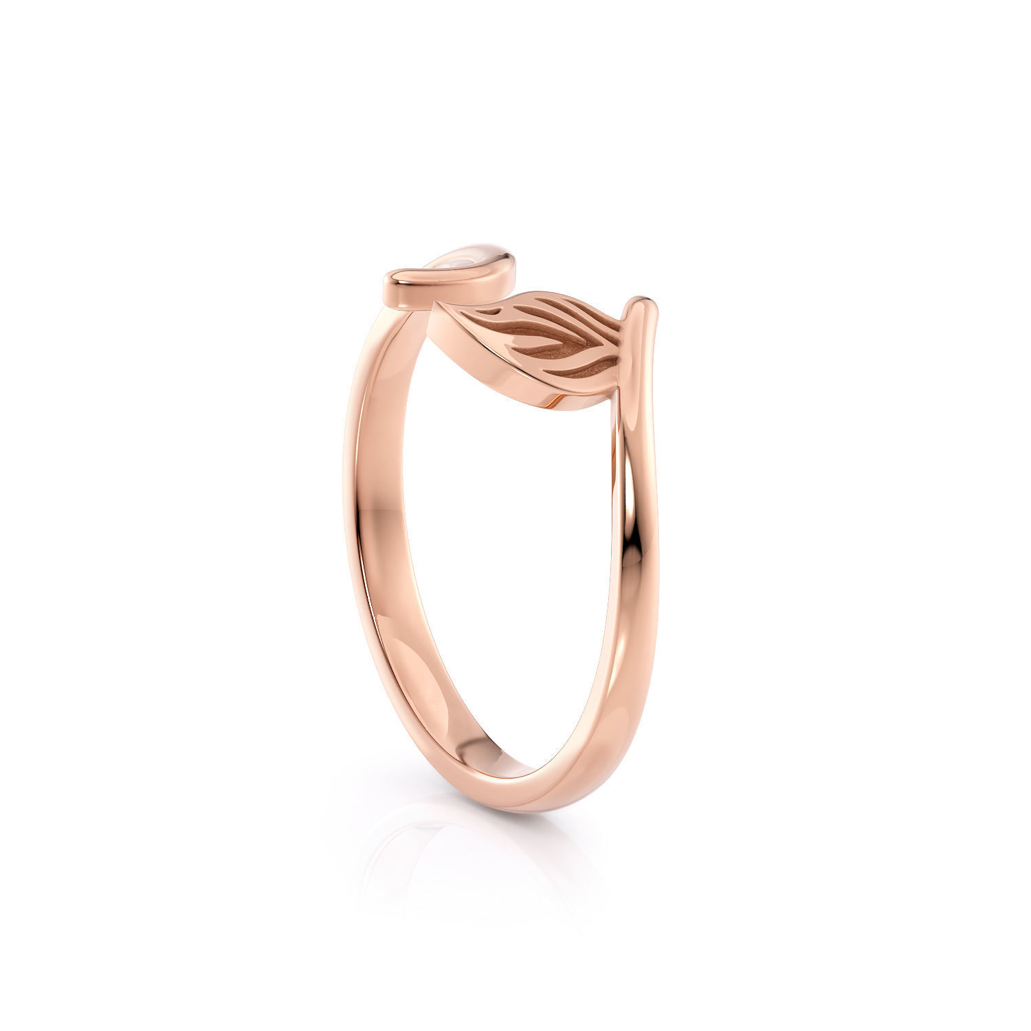 Leaf ring R 0338 printable 3d model 3D print model_5