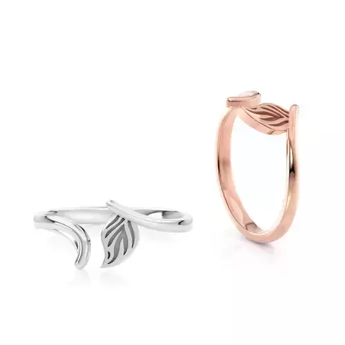 Leaf ring R 0338 printable 3d model 3D print model