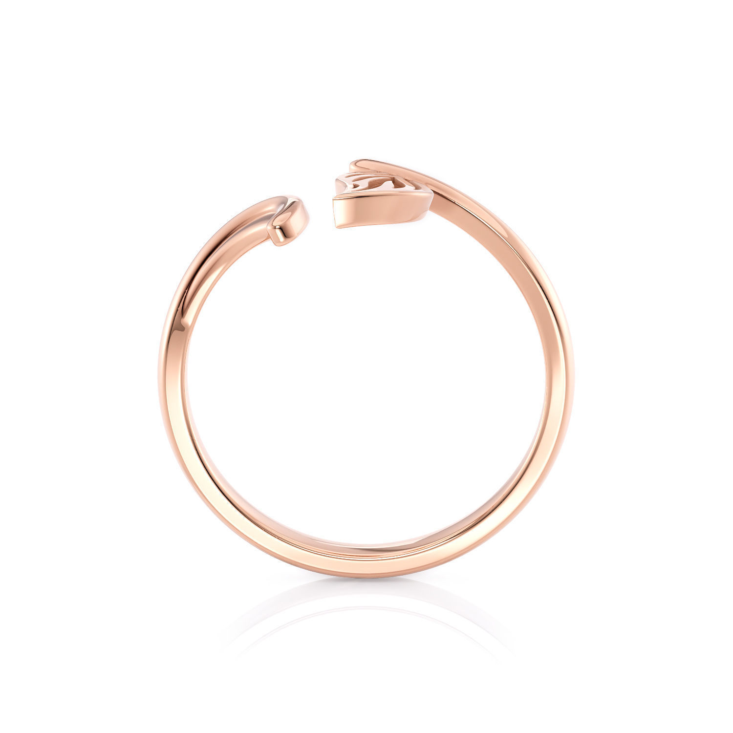 Leaf ring R 0338 printable 3d model 3D print model_4