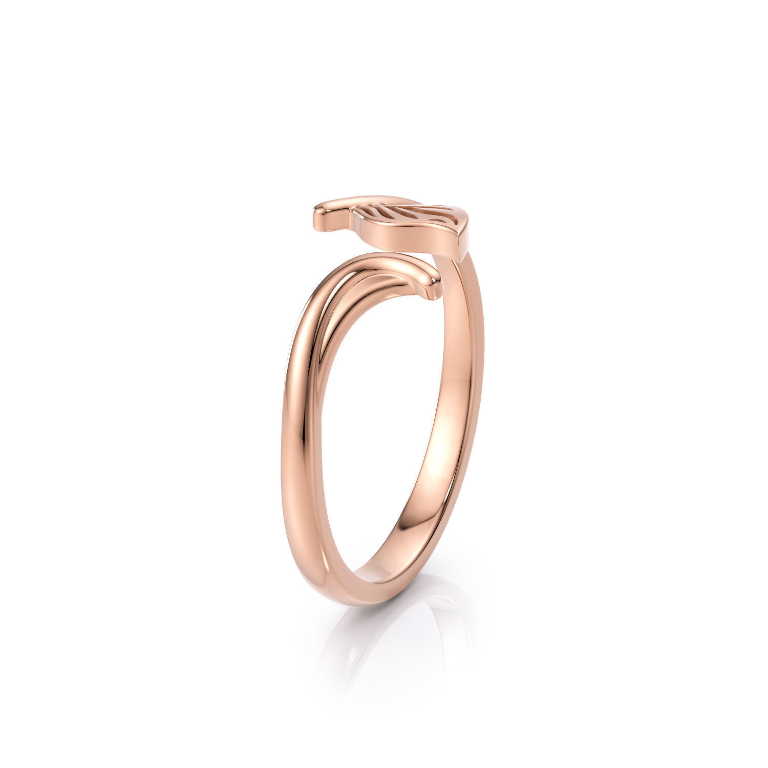 Leaf ring R 0338 printable 3d model 3D print model_3