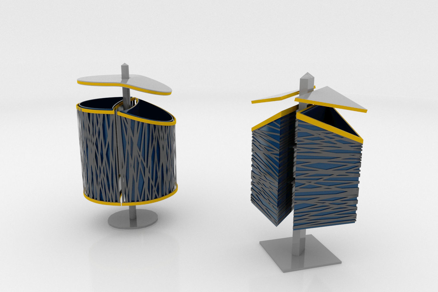 Recycle Bins Low-poly 3D model_11