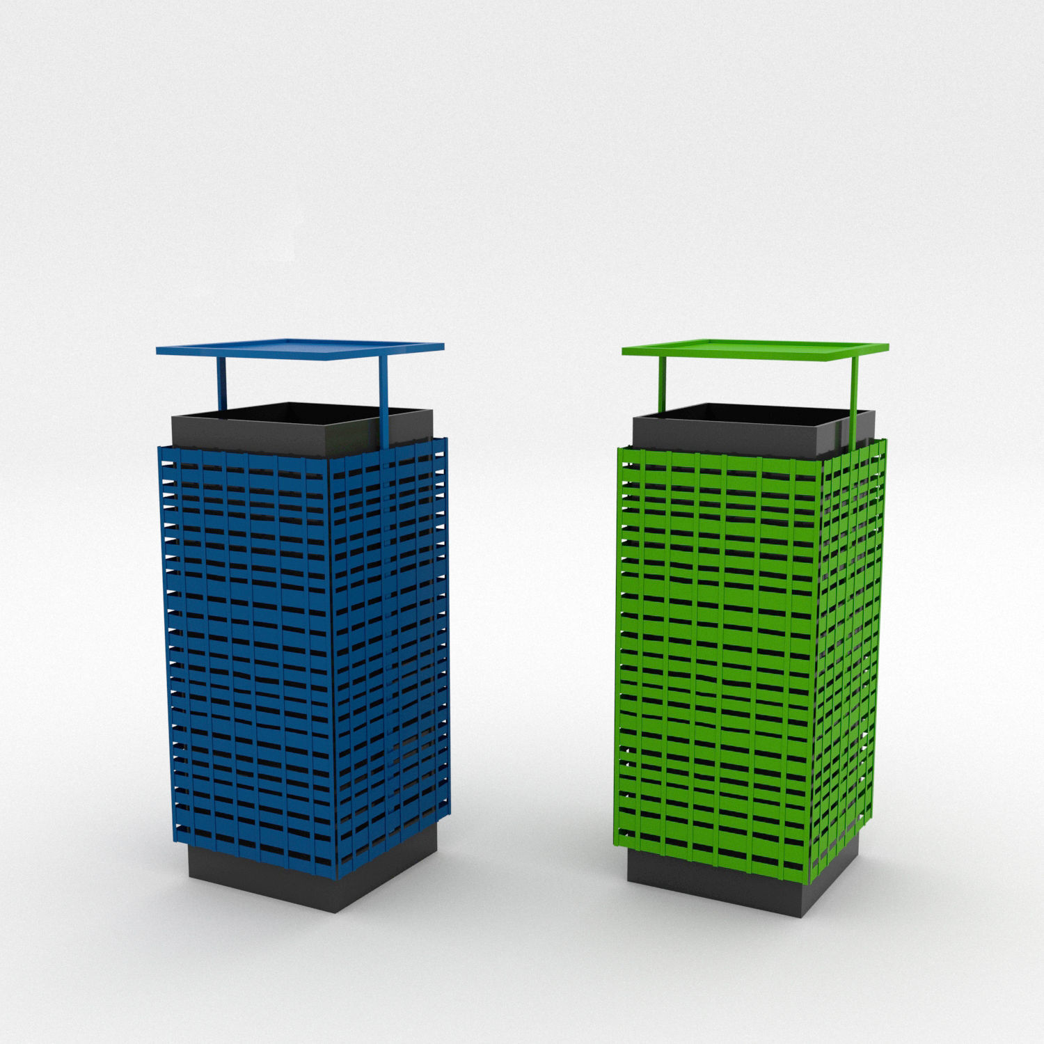 Recycle Bins Low-poly 3D model_2
