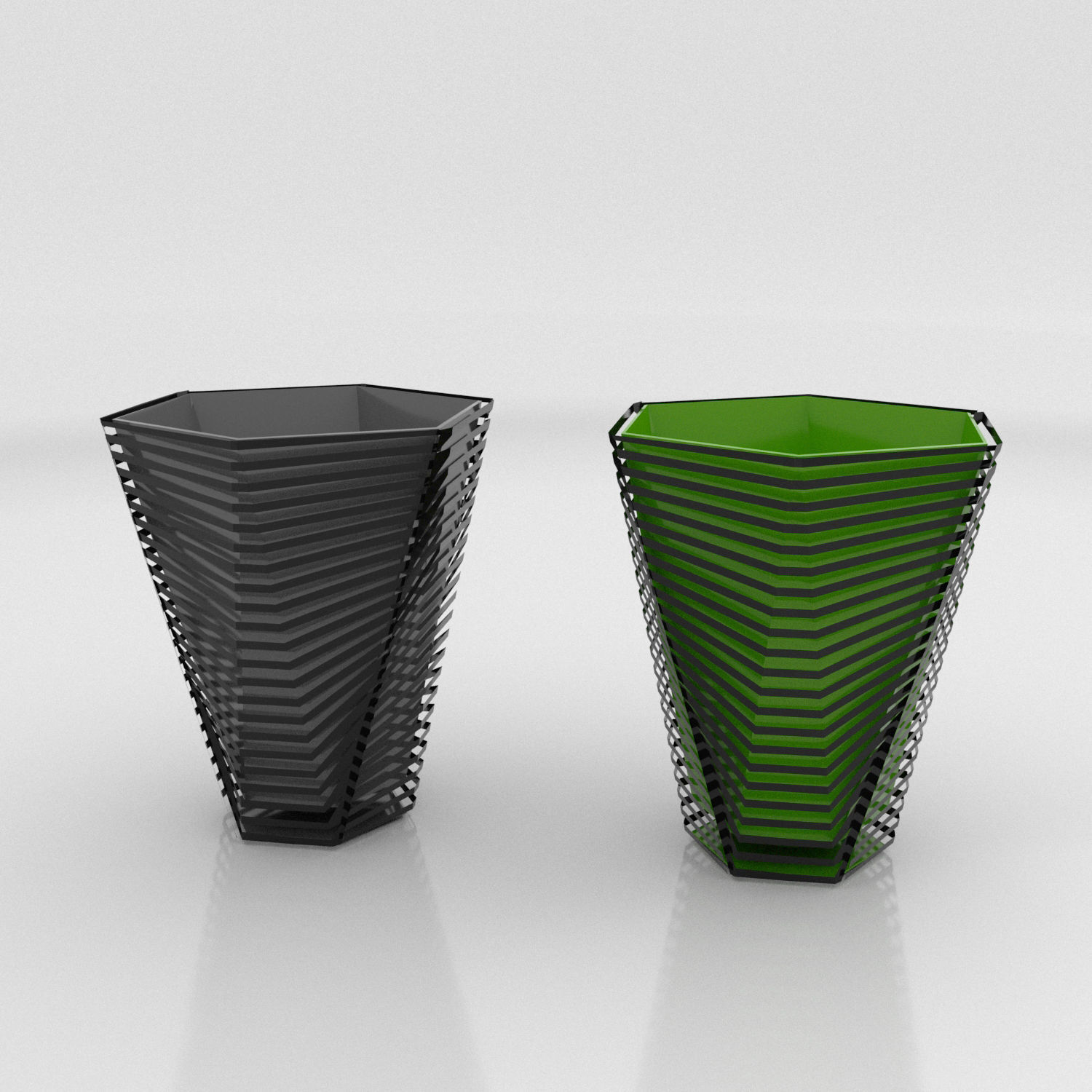 Recycle Bins Low-poly 3D model_7