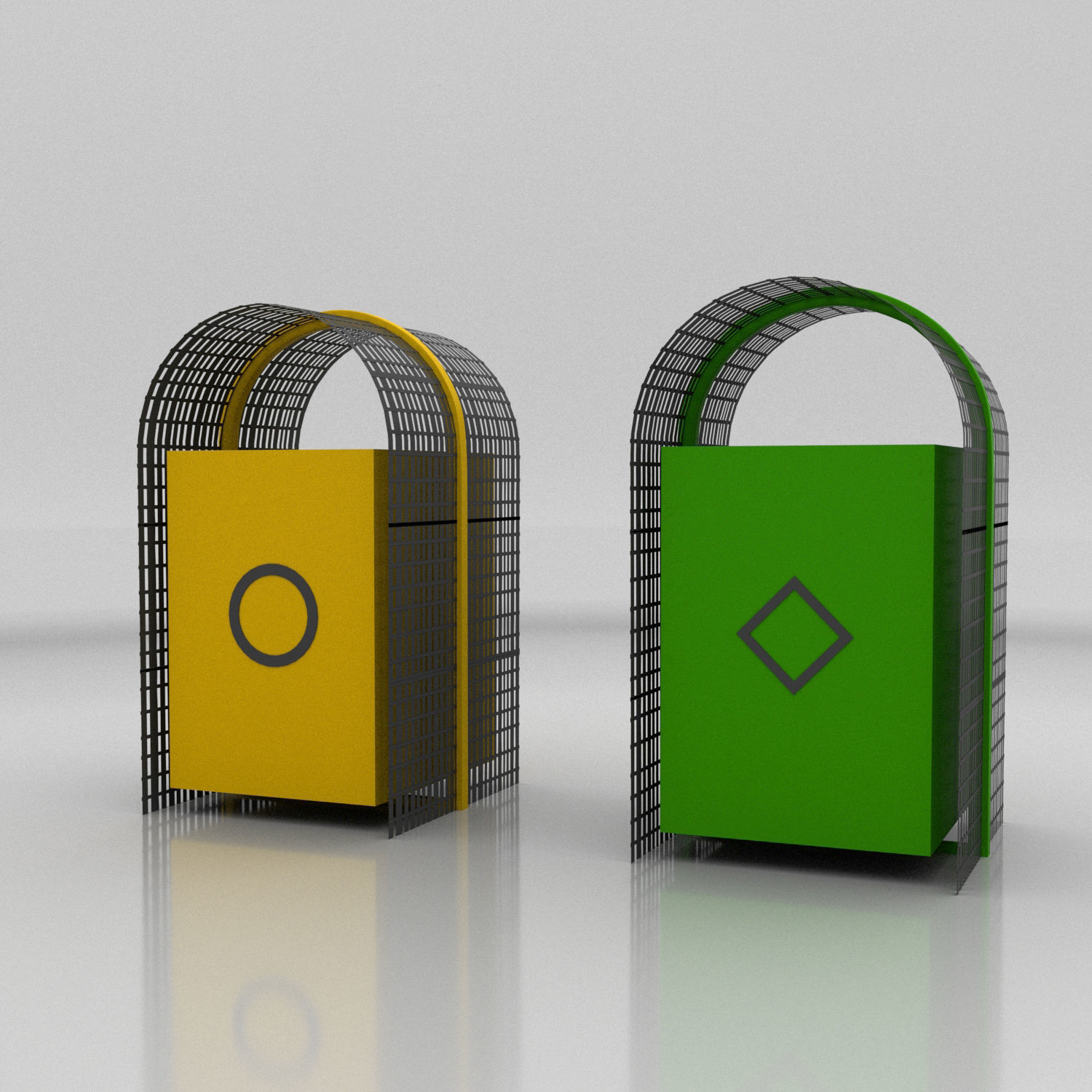 Recycle Bins Low-poly 3D model_4
