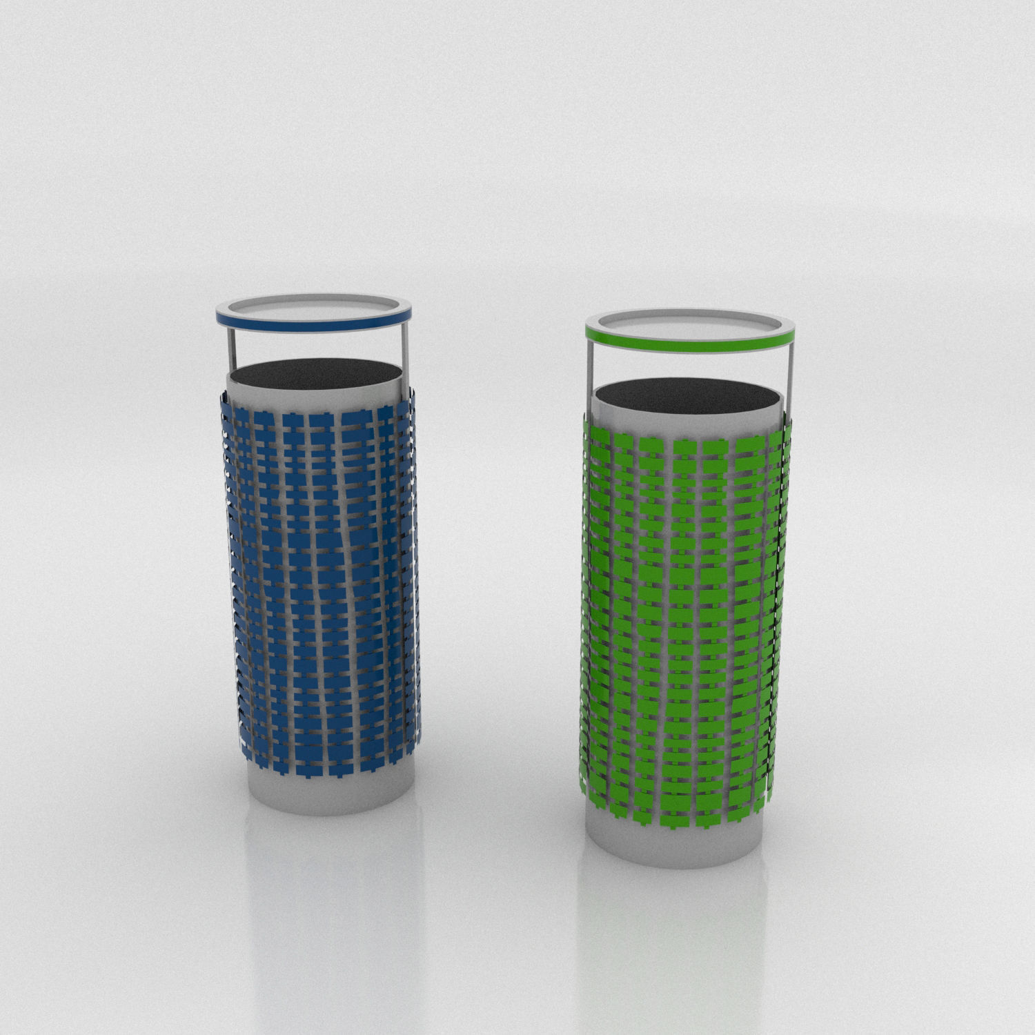 Recycle Bins Low-poly 3D model_5