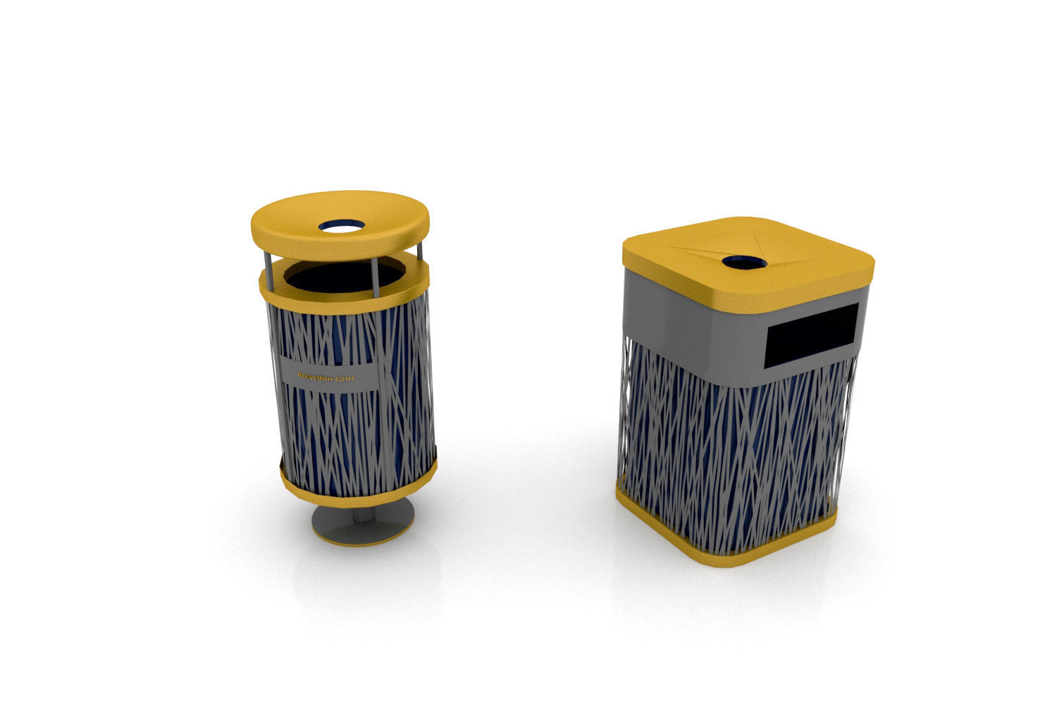 Recycle Bins Low-poly 3D model_10