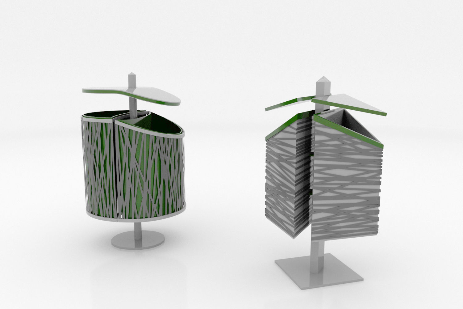 Recycle Bins Low-poly 3D model_6