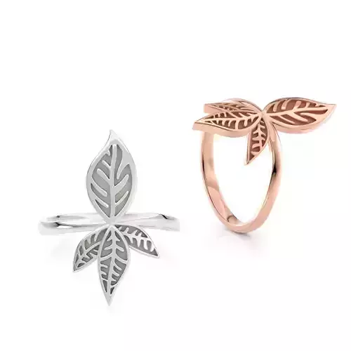 Leaf ring R 0339 printable 3d model 3D print model