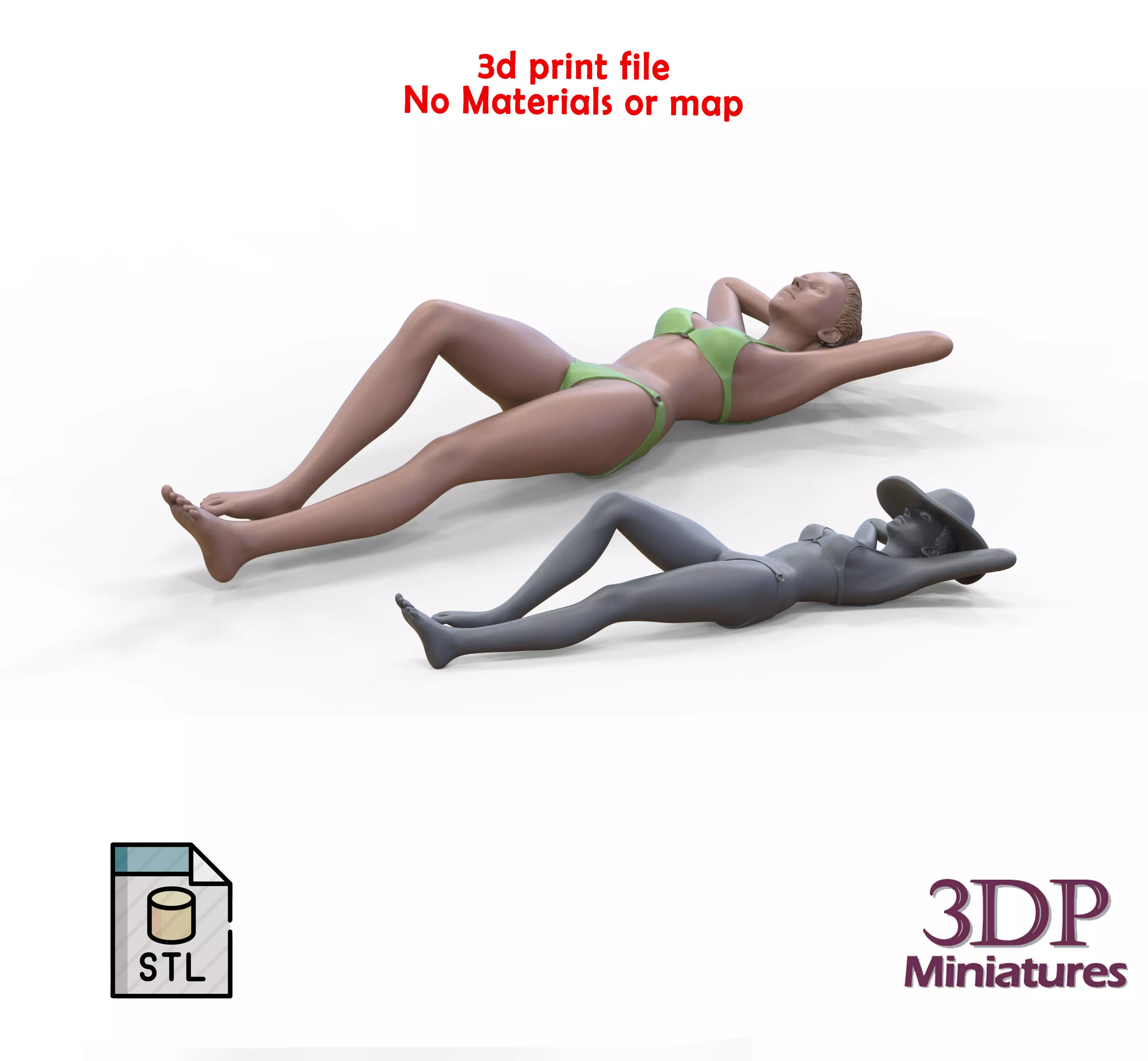 N2 people on the beach 3D print model_0