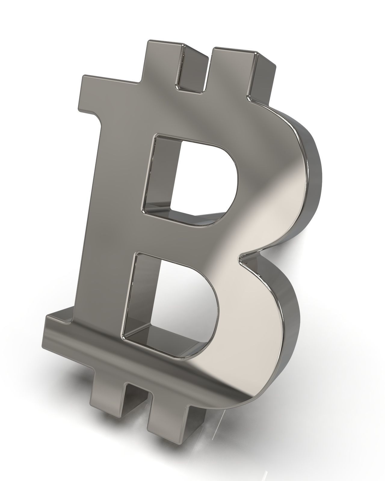 Bitcoin blank stud earring 3D print model_6