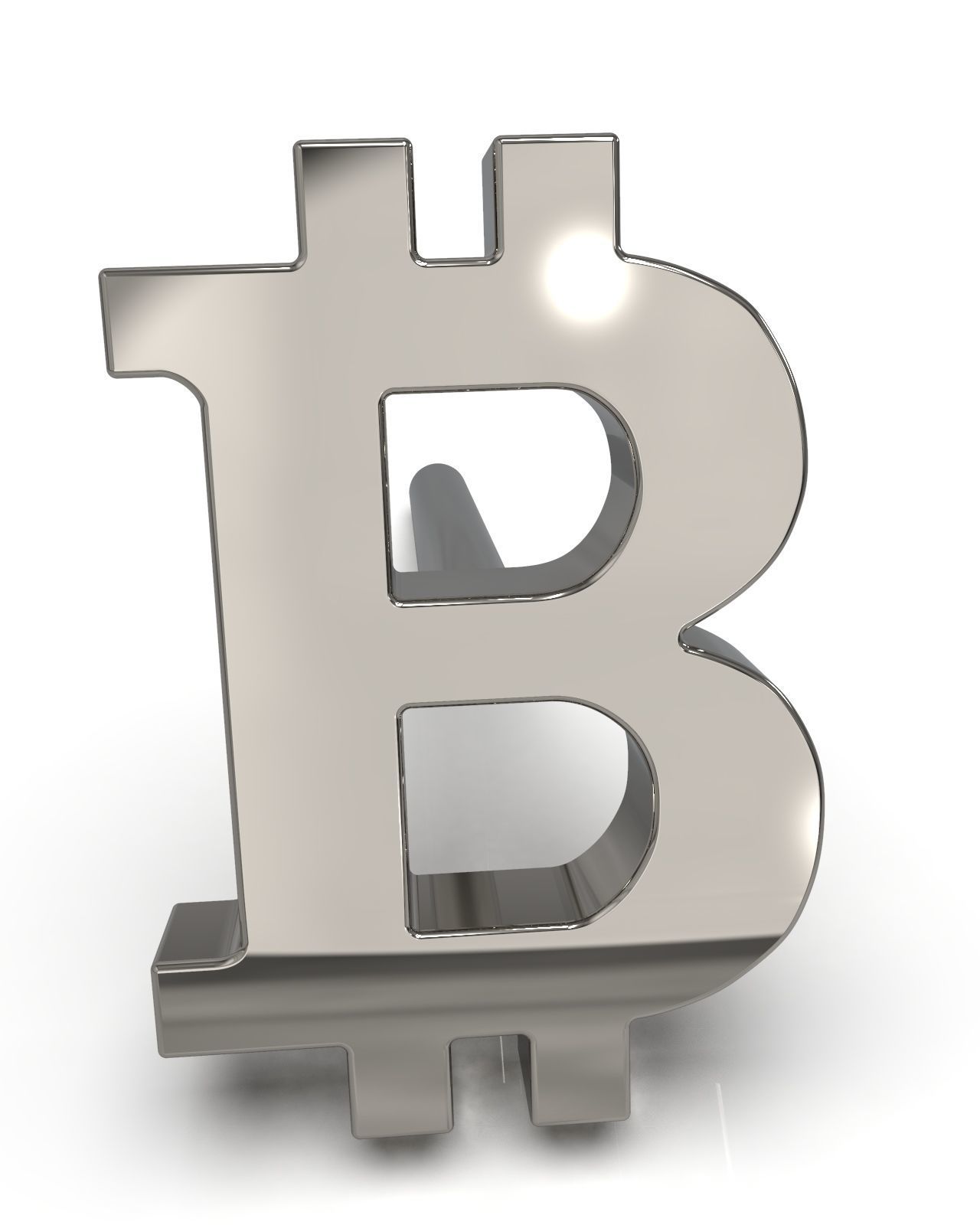 Bitcoin blank stud earring 3D print model_5