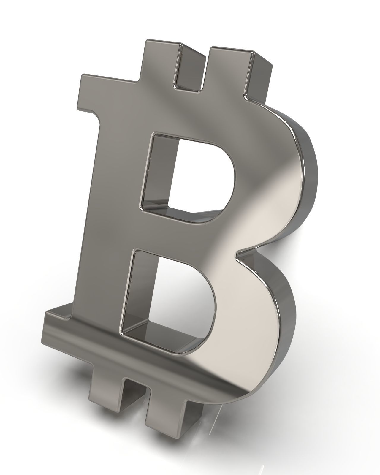 Bitcoin blank stud earring 3D print model_1