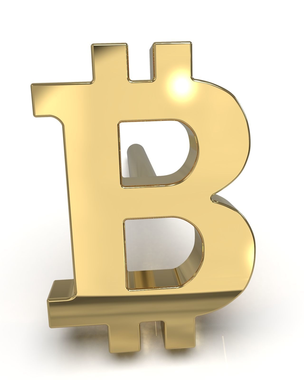 Bitcoin blank stud earring 3D print model_4