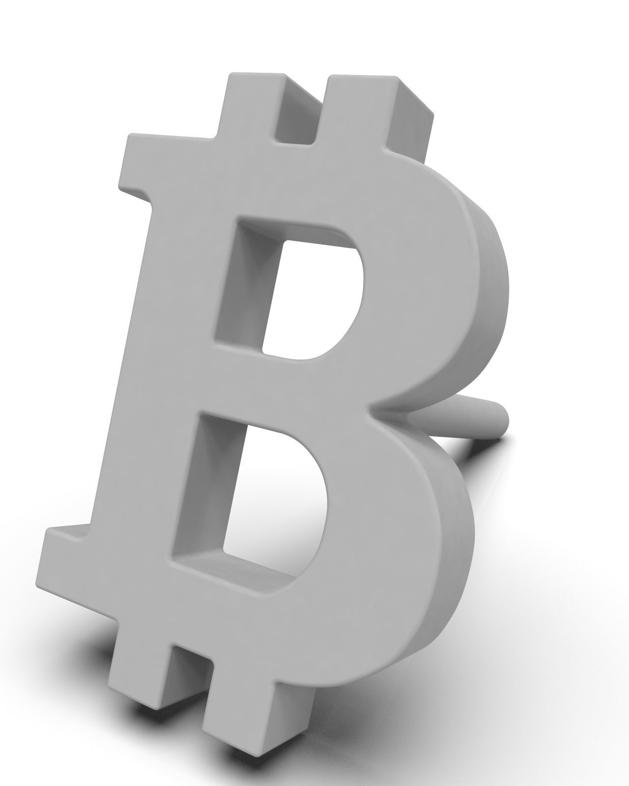 Bitcoin blank stud earring 3D print model_10