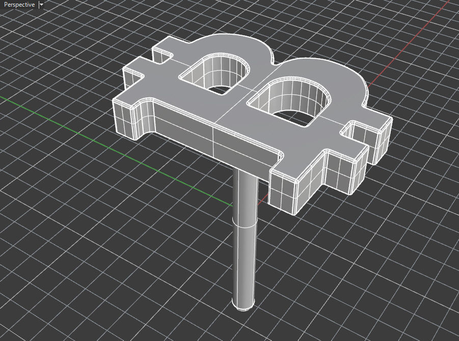 Bitcoin blank stud earring 3D print model_13