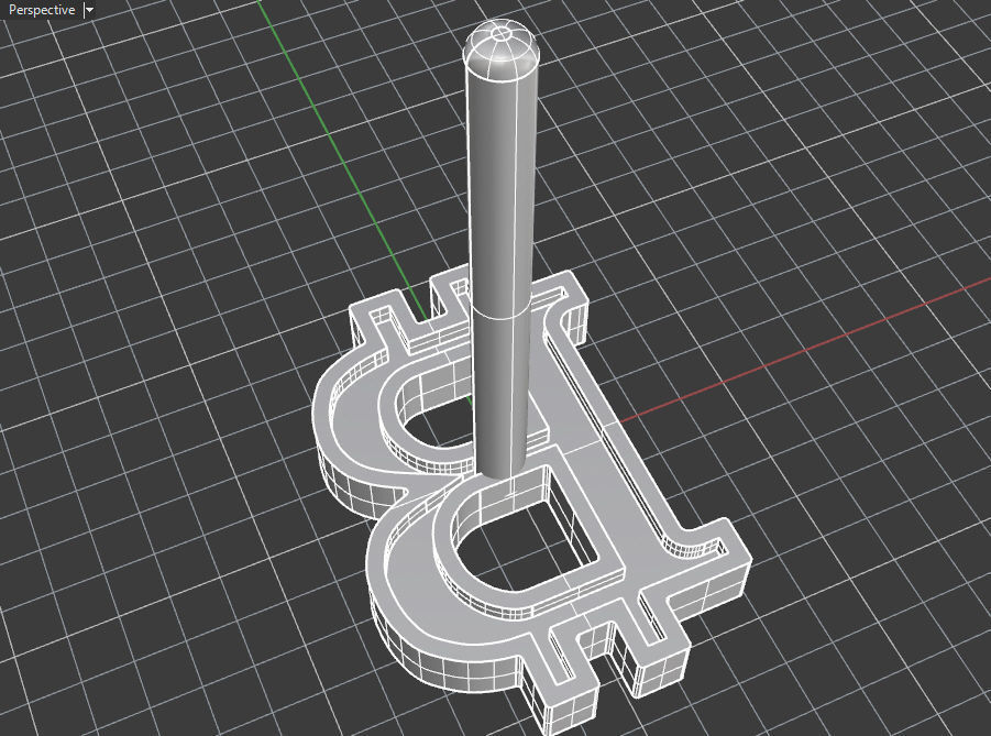Bitcoin blank stud earring 3D print model_14