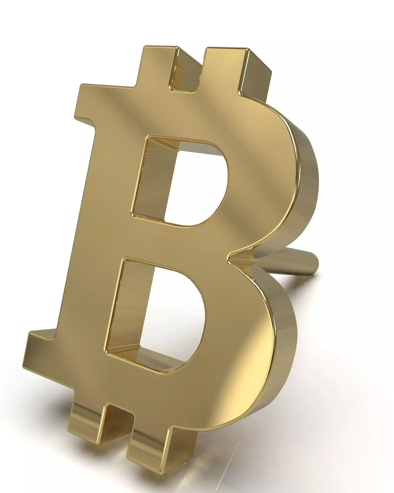 Bitcoin blank stud earring 3D print model_0