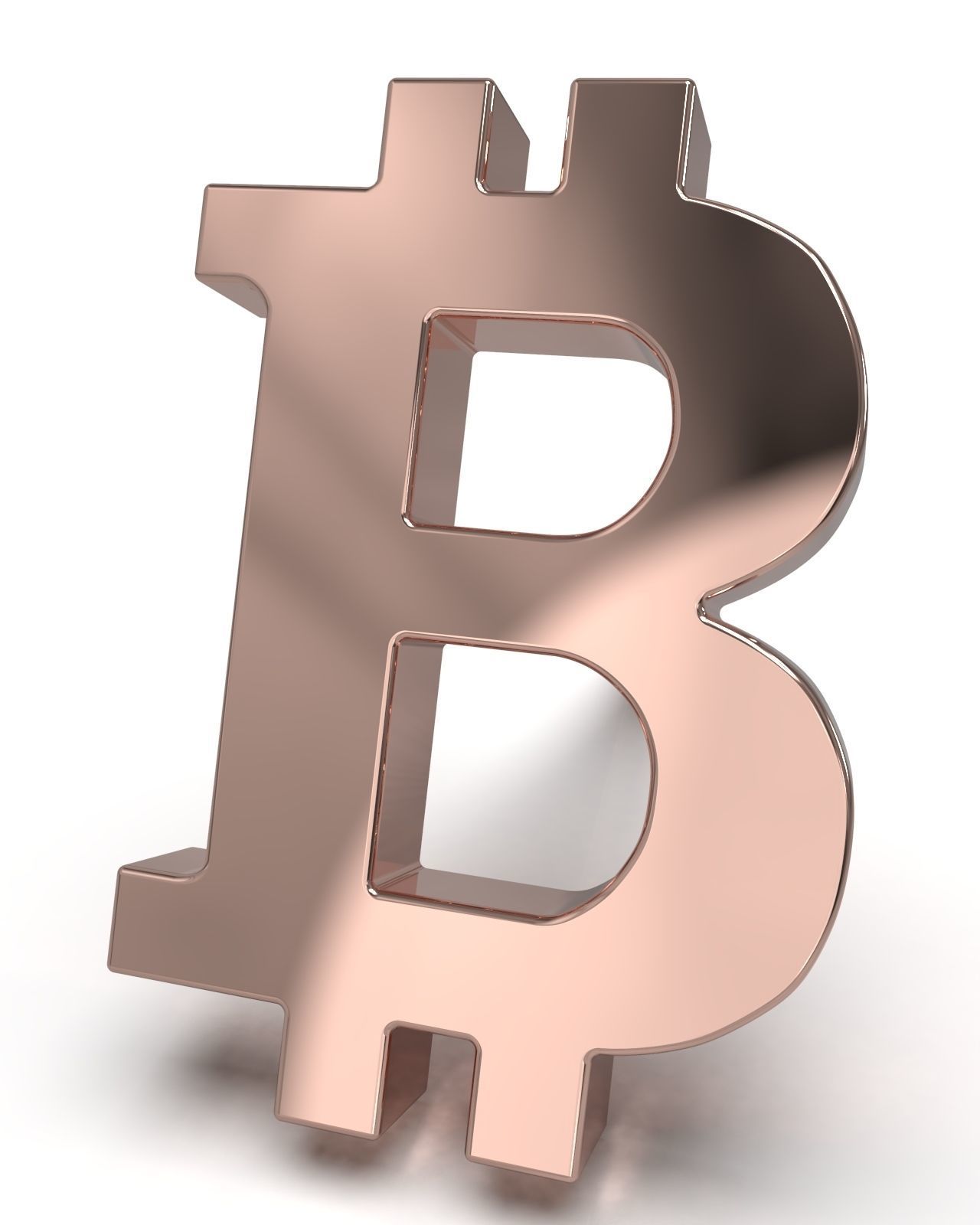 Bitcoin blank stud earring 3D print model_8