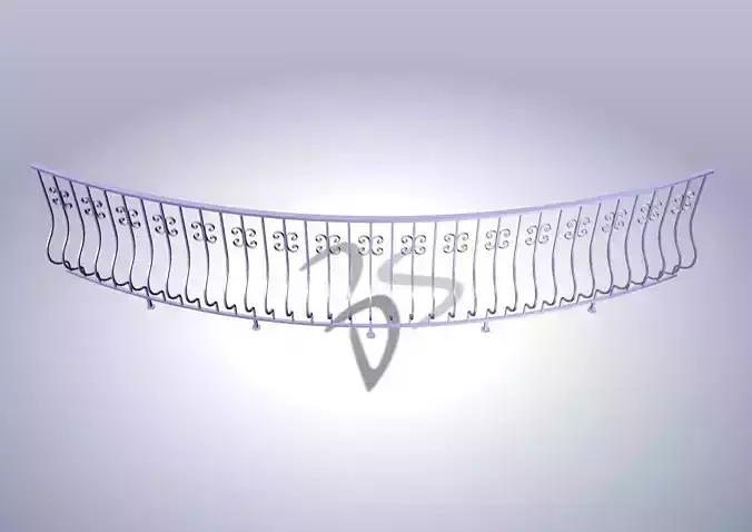 Arc handrail with ornaments 3D model