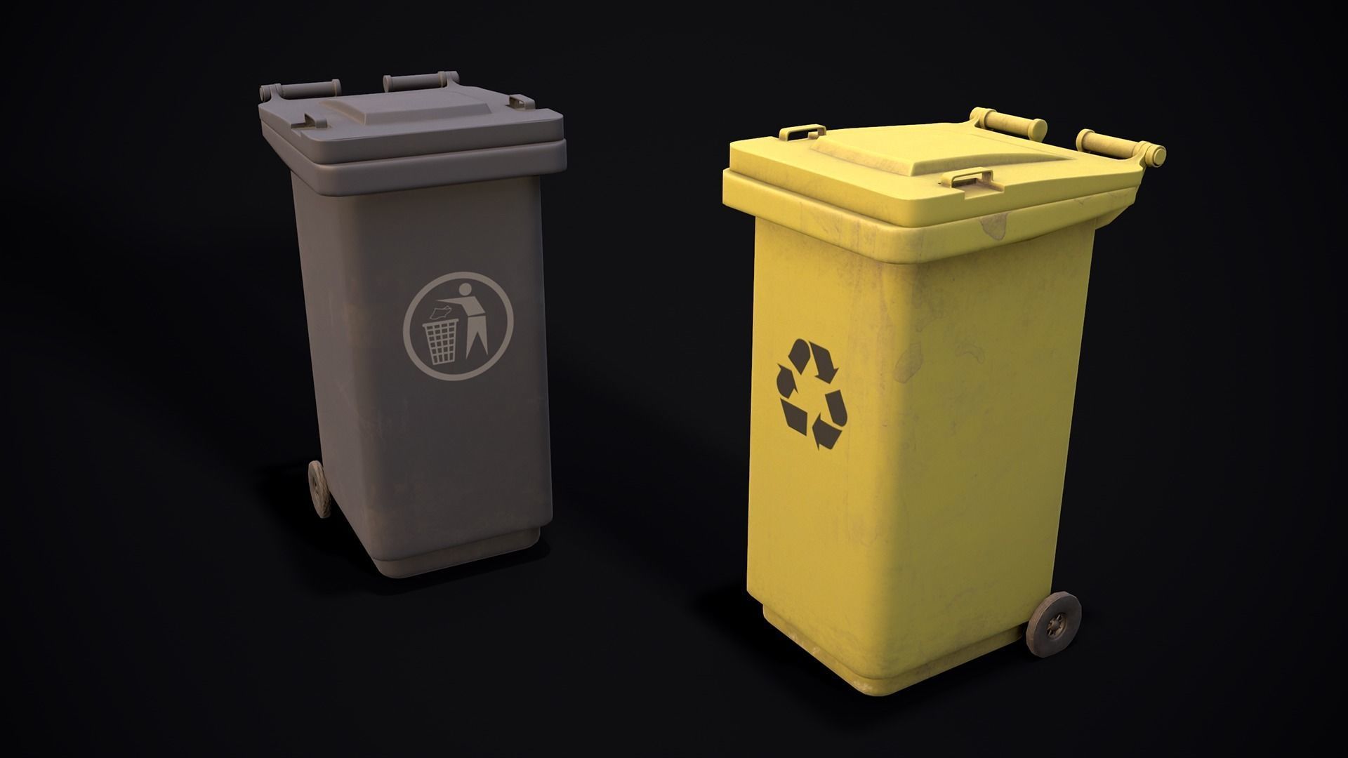 Street props Low-poly 3D model_9