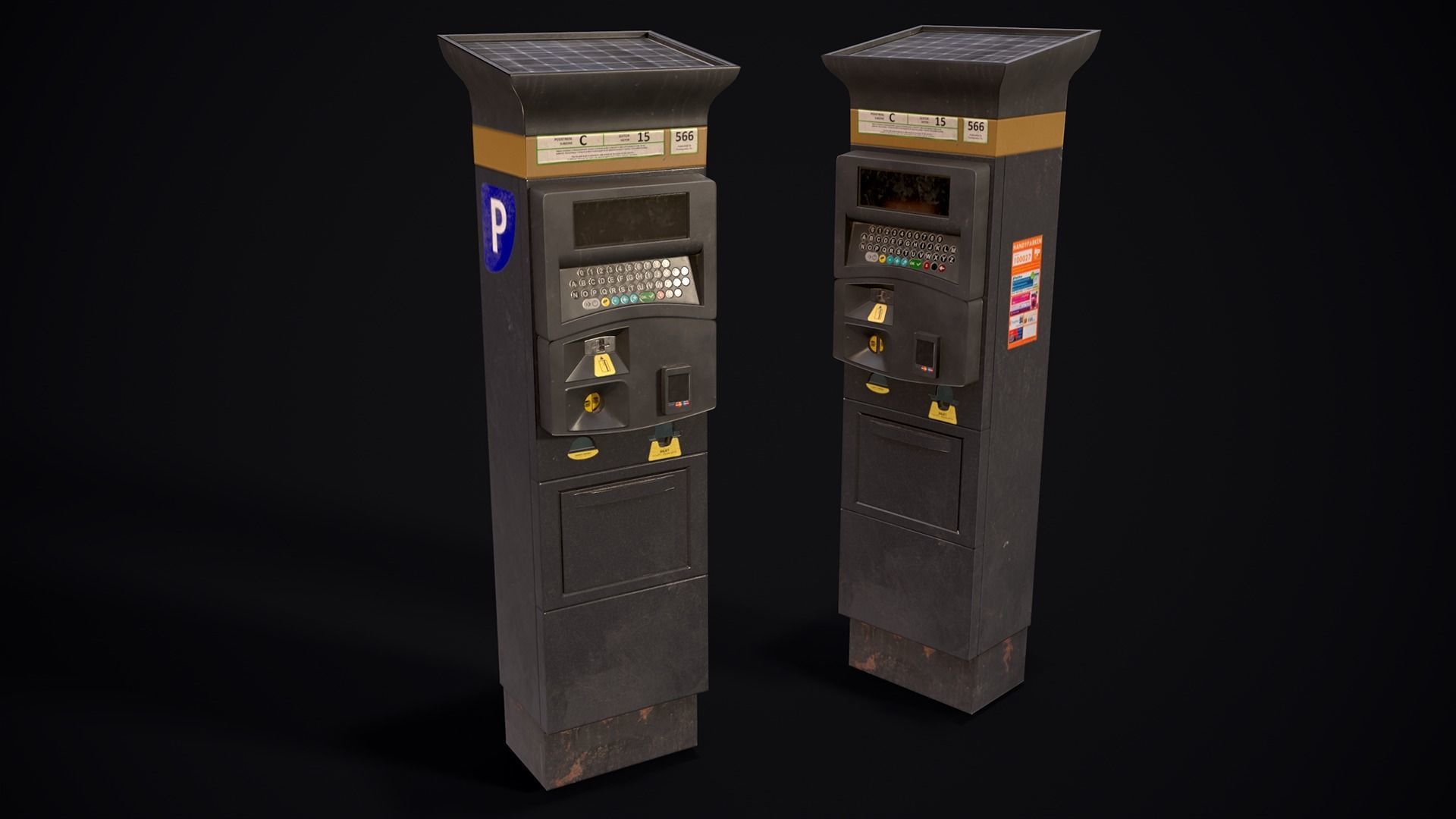 Street props Low-poly 3D model_3