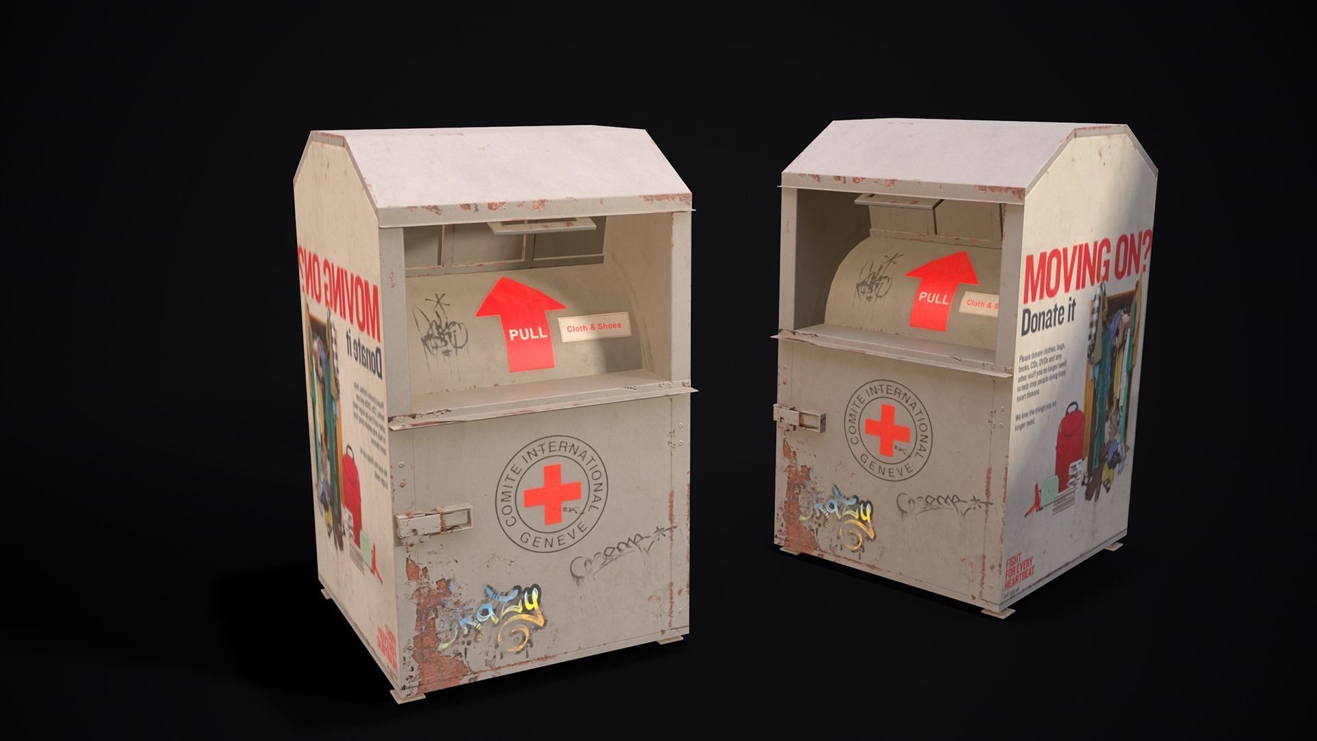 Street props Low-poly 3D model_4