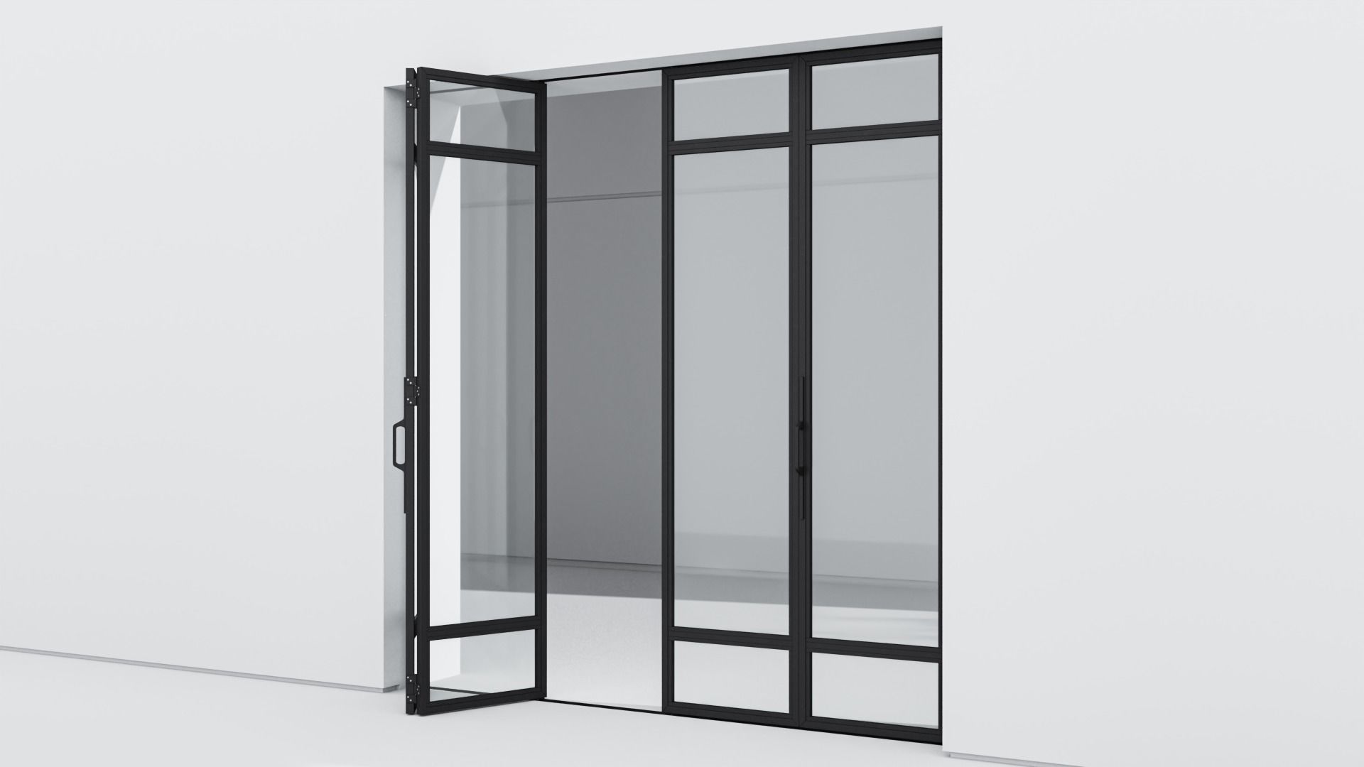 Aluminium door 319 3D model_1